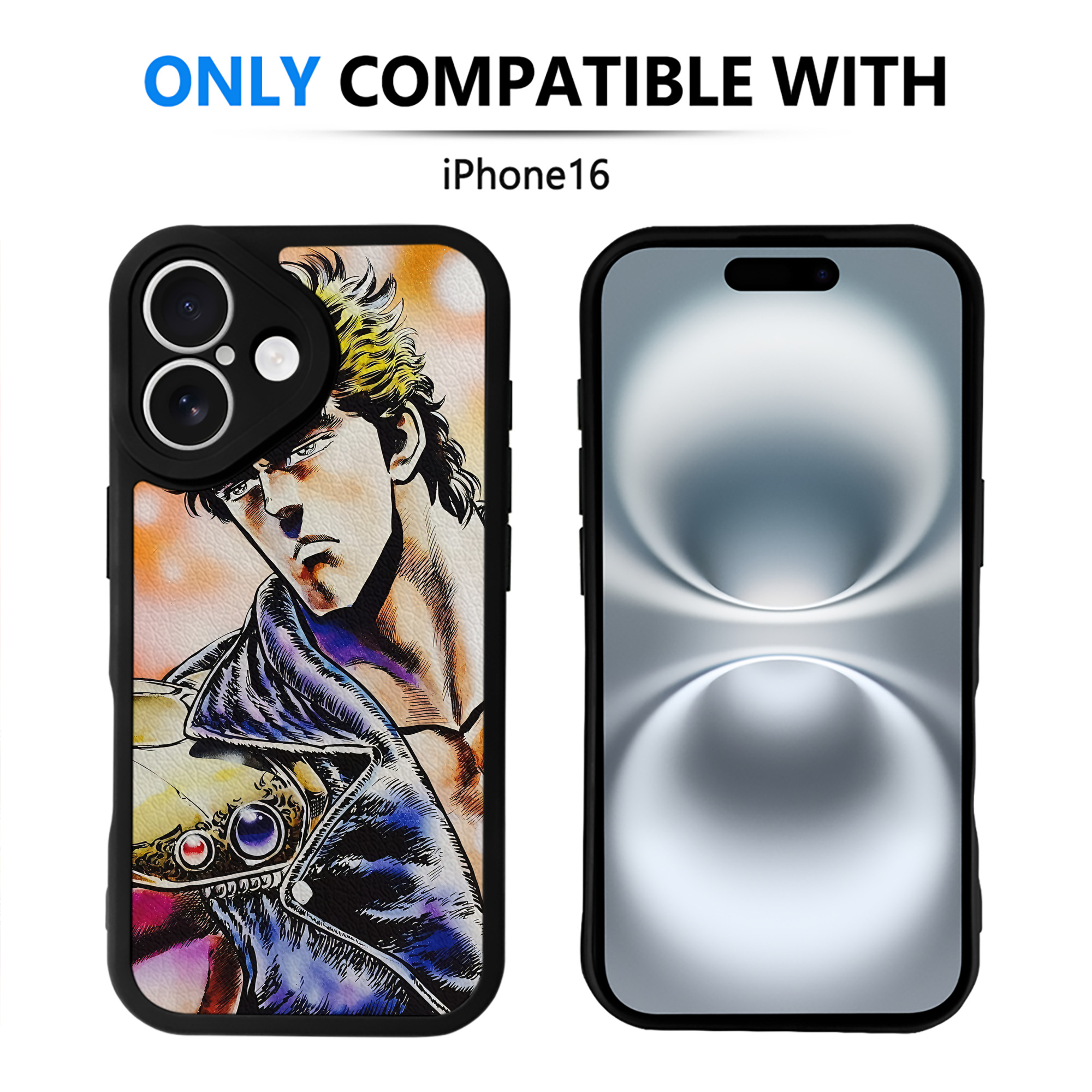 （画像用） 北斗の拳 Fist of the North Star 【iPhone 16シリーズ対応】シリコンスマホケース（レザー調） 材質：シリコン
